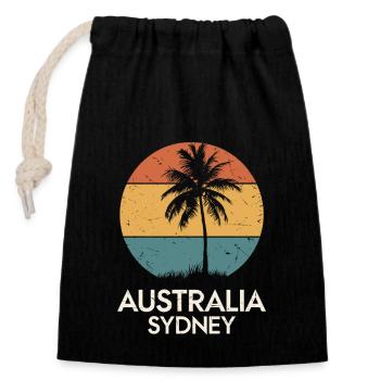 Australien Sydney - Verschließbarer Geschenkbeutel aus Baumwolle (14x20cm) - Schwarz - Vorne
