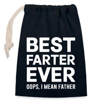 Furz Spruch Furzen Papa Pups Lustige Furz Geschenk - Verschließbarer Geschenkbeutel aus Baumwolle (14x20cm) - Navy - Vorne