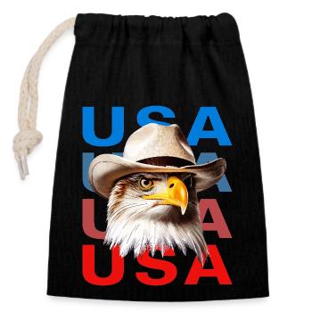 AIGLE DE MER À TÊTE BLANCHE ÉTATS-UNIS - Sac cadeau en coton avec cordon (14 x 20 cm) - noir - Devant