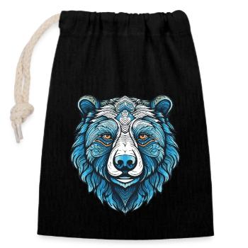 Portrait d’ours polaire Ours polaire - Sac cadeau en coton avec cordon (14 x 20 cm) - noir - Devant