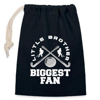 Petit Frère Joueur de Hockey sur Gazon Plus Grand Fan - Sac cadeau en coton avec cordon (14 x 20 cm) - bleu marine - Devant