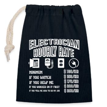 Electrician Hourly Rate - Closable cotton gift bag (14x20cm) - navy - Front