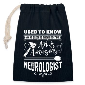 Neurologist Amazing Neurologist - Closable cotton gift bag (14x20cm) - navy - Front
