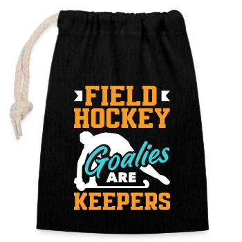 Feldhockeyspieler Torhüter Sind Keeper - Verschließbarer Geschenkbeutel aus Baumwolle (14x20cm) - Schwarz - Vorne
