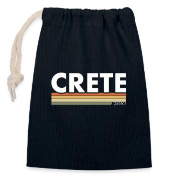 Crete Griechenland Griechische Grieche - Verschließbarer Geschenkbeutel aus Baumwolle (14x20cm) - Navy - Vorne