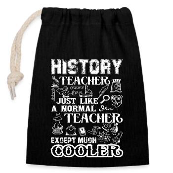History Teacher History Teacher Cooler - Closable cotton gift bag (14x20cm) - black - Front