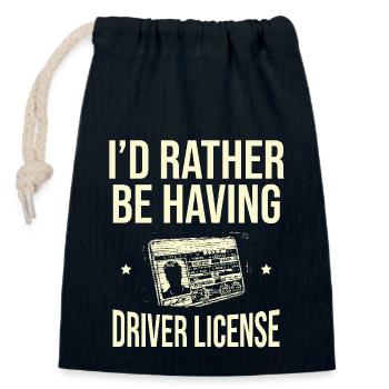 Ich hätte lieber eine Führerschein-Fahrschule - Verschließbarer Geschenkbeutel aus Baumwolle (14x20cm) - Navy - Vorne