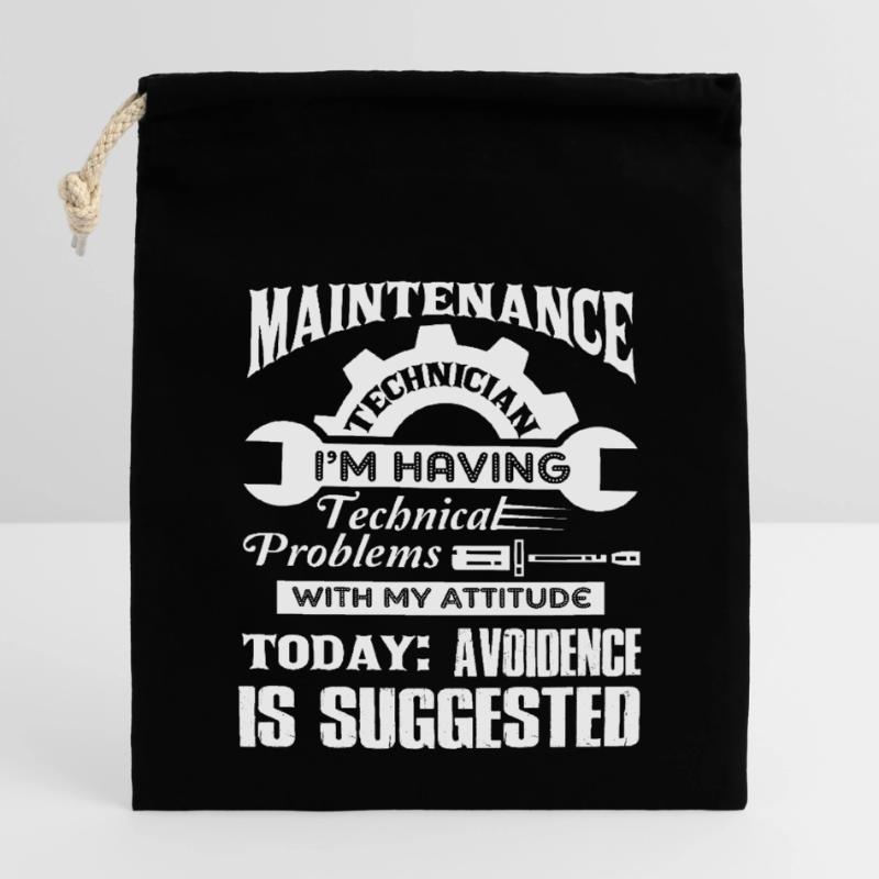 Maintenance Technician Having Technical Problems Closable cotton gift bag (14x20cm)