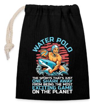 Water-polo : le sport qui n’est qu’un des sports nautiques - Sac cadeau en coton avec cordon (14 x 20 cm) - noir - Devant