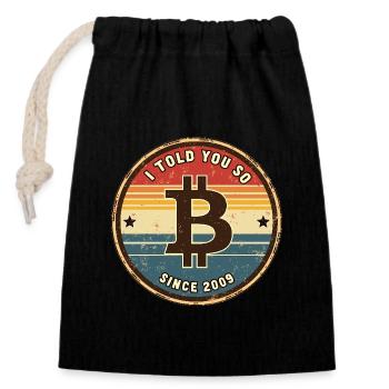 Retro Bitcoin Design - Crypto Fashion pour - Sac cadeau en coton avec cordon (14 x 20 cm) - noir - Devant