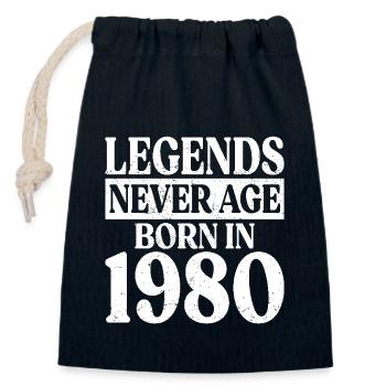 Legends Never Grow Old Birthday 1980 - Closable cotton gift bag (14x20cm) - navy - Front