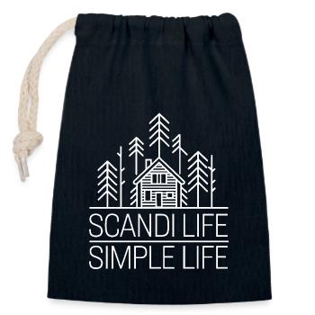 Scandinavian Aesthetics, Nordic - Closable cotton gift bag (14x20cm) - navy - Front