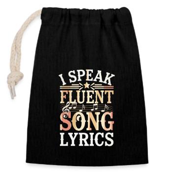 I Speak Fluent Song Lyrics 13 - Verschließbarer Geschenkbeutel aus Baumwolle (14x20cm) - Schwarz - Vorne
