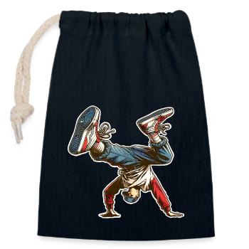 Breakdance - Verschließbarer Geschenkbeutel aus Baumwolle (14x20cm) - Navy - Vorne