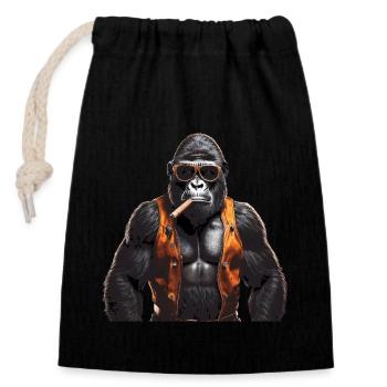 ORILLE DE SINGE - Sac cadeau en coton avec cordon (14 x 20 cm) - noir - Devant