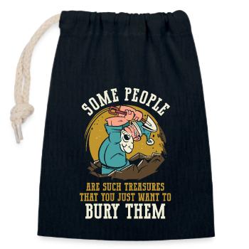 Some people are so valuable that you can make them - Closable cotton gift bag (14x20cm) - navy - Front
