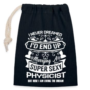 Physicist Marrying A Physicist - Closable cotton gift bag (14x20cm) - navy - Front