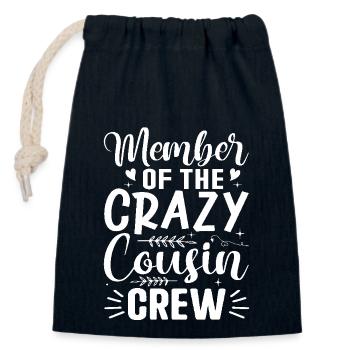 Membre de la réunion de famille de l’équipage Crazy Cousin - Sac cadeau en coton avec cordon (14 x 20 cm) - bleu marine - Devant