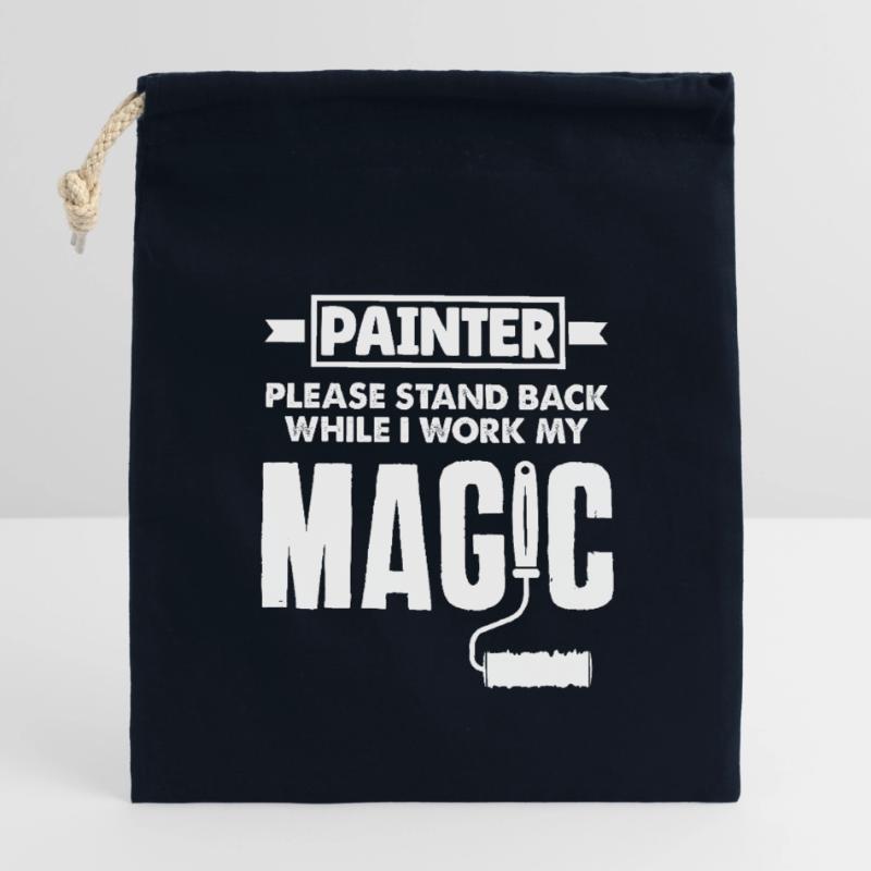 Painter please step back while I do my magic Closable cotton gift bag (14x20cm)