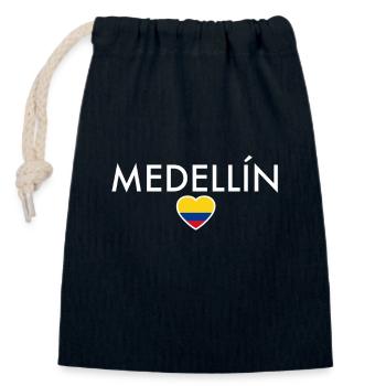 Medellín Kolumbien Kolumbianische Flagge - Verschließbarer Geschenkbeutel aus Baumwolle (14x20cm) - Navy - Vorne