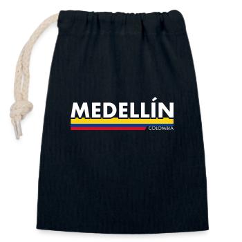 Medellín Colombia Kolumbien Kolumbianische Flagge - Verschließbarer Geschenkbeutel aus Baumwolle (14x20cm) - Navy - Vorne
