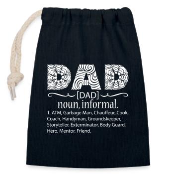 Father's Day Dad Definition - Closable cotton gift bag (14x20cm) - navy - Front