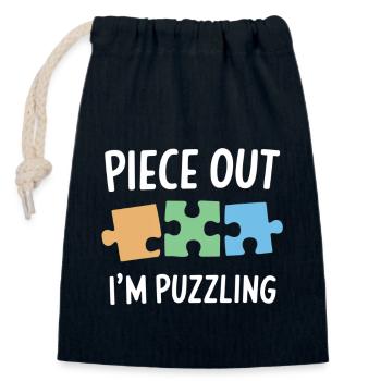 Juste une pièce de plus I Promise Funny Jigsaw Puzzle - Sac cadeau en coton avec cordon (14 x 20 cm) - bleu marine - Devant