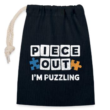 Piece Out I'm puzzling Lustiges Wortspiel Puzzle - Verschließbarer Geschenkbeutel aus Baumwolle (14x20cm) - Navy - Vorne
