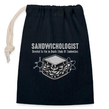 Sandwichologist study of Sandwiches funny for wome - Closable cotton gift bag (14x20cm) - navy - Front