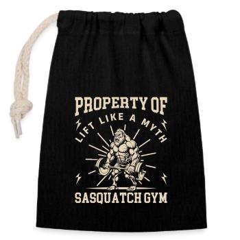 Propriété de Sasquatch Gym - Sac cadeau en coton avec cordon (14 x 20 cm) - noir - Devant