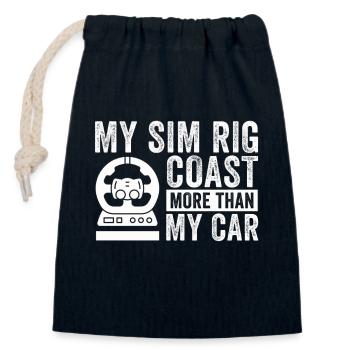 Simracer Esports Enthusiast Sim Racing - Closable cotton gift bag (14x20cm) - navy - Front