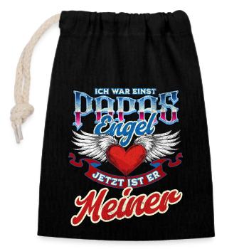 Dad Memorial Design - I Was Once Dad's Angel - Closable cotton gift bag (14x20cm) - black - Front