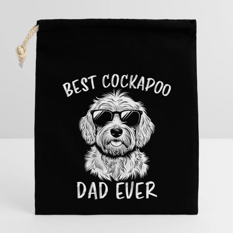 Cockapoo Saying Dad Funny Cockapoo Gift Closable cotton gift bag (14x20cm)
