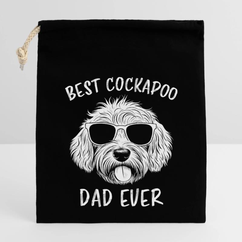 Cockapoo Saying Dad Funny Cockapoo Gift Closable cotton gift bag (14x20cm)