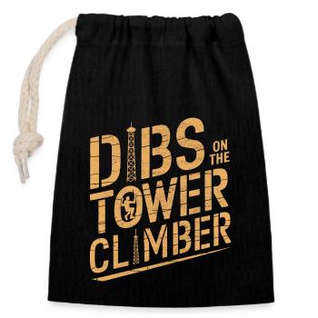 Industriekletterer Tower Climber Industrieklettern - Verschließbarer Geschenkbeutel aus Baumwolle (14x20cm) - Schwarz - Vorne