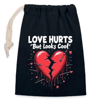 Grunge Valentine's Day Dark Romance Edgy Love - Closable cotton gift bag (14x20cm) - navy - Front