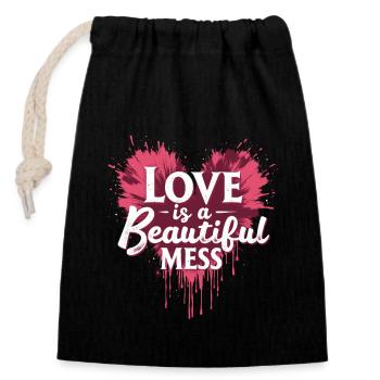 Grunge Valentine's Day Dark Romance Edgy Love - Closable cotton gift bag (14x20cm) - black - Front