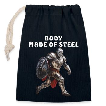 ARMOR BODY MADE OF STEEL - Closable cotton gift bag (14x20cm) - navy - Front