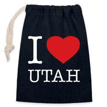 I LOVE UTAH - Verschließbarer Geschenkbeutel aus Baumwolle (14x20cm) - Navy - Vorne