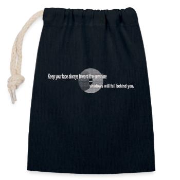 Inspirierendes Sonnenschein-Zitat Inspirational - Verschließbarer Geschenkbeutel aus Baumwolle (14x20cm) - Navy - Vorne