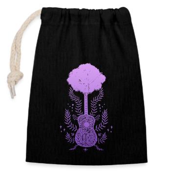 Yggdrasil Nature Musicien Arbre De Vie - Sac cadeau en coton avec cordon (14 x 20 cm) - noir - Devant