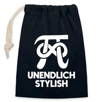 Unendlich Stylish - Verschließbarer Geschenkbeutel aus Baumwolle (14x20cm) - Navy - Vorne