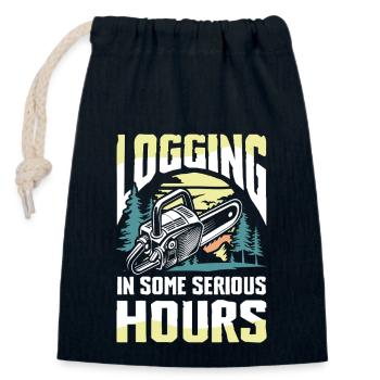 Logging In Some Serious Hours - Verschließbarer Geschenkbeutel aus Baumwolle (14x20cm) - Navy - Vorne