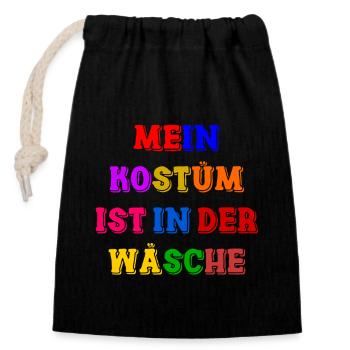 Costume de Carnaval Cadeau Femme Carnaval Carnaval - Sac cadeau en coton avec cordon (14 x 20 cm) - noir - Devant