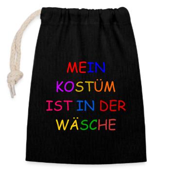 Costume de Carnaval Cadeau Femme Carnaval Carnaval - Sac cadeau en coton avec cordon (14 x 20 cm) - noir - Devant