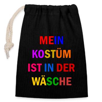 Costume de Carnaval Cadeau Femme Carnaval Carnaval - Sac cadeau en coton avec cordon (14 x 20 cm) - noir - Devant
