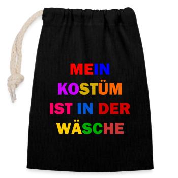 Costume de Carnaval Cadeau Femme Carnaval Carnaval - Sac cadeau en coton avec cordon (14 x 20 cm) - noir - Devant