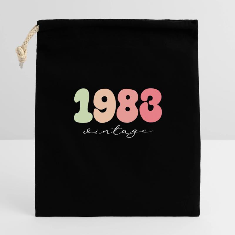 Date de naissance Année de naissance 1983 Sac cadeau en coton avec cordon (14 x 20 cm)