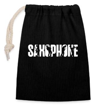 Saxophones Saxophones - Sac cadeau en coton avec cordon (14 x 20 cm) - noir - Devant