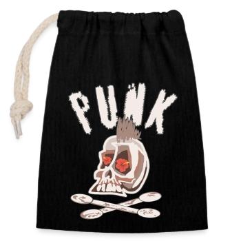 Punk - Closable cotton gift bag (14x20cm) - black - Front